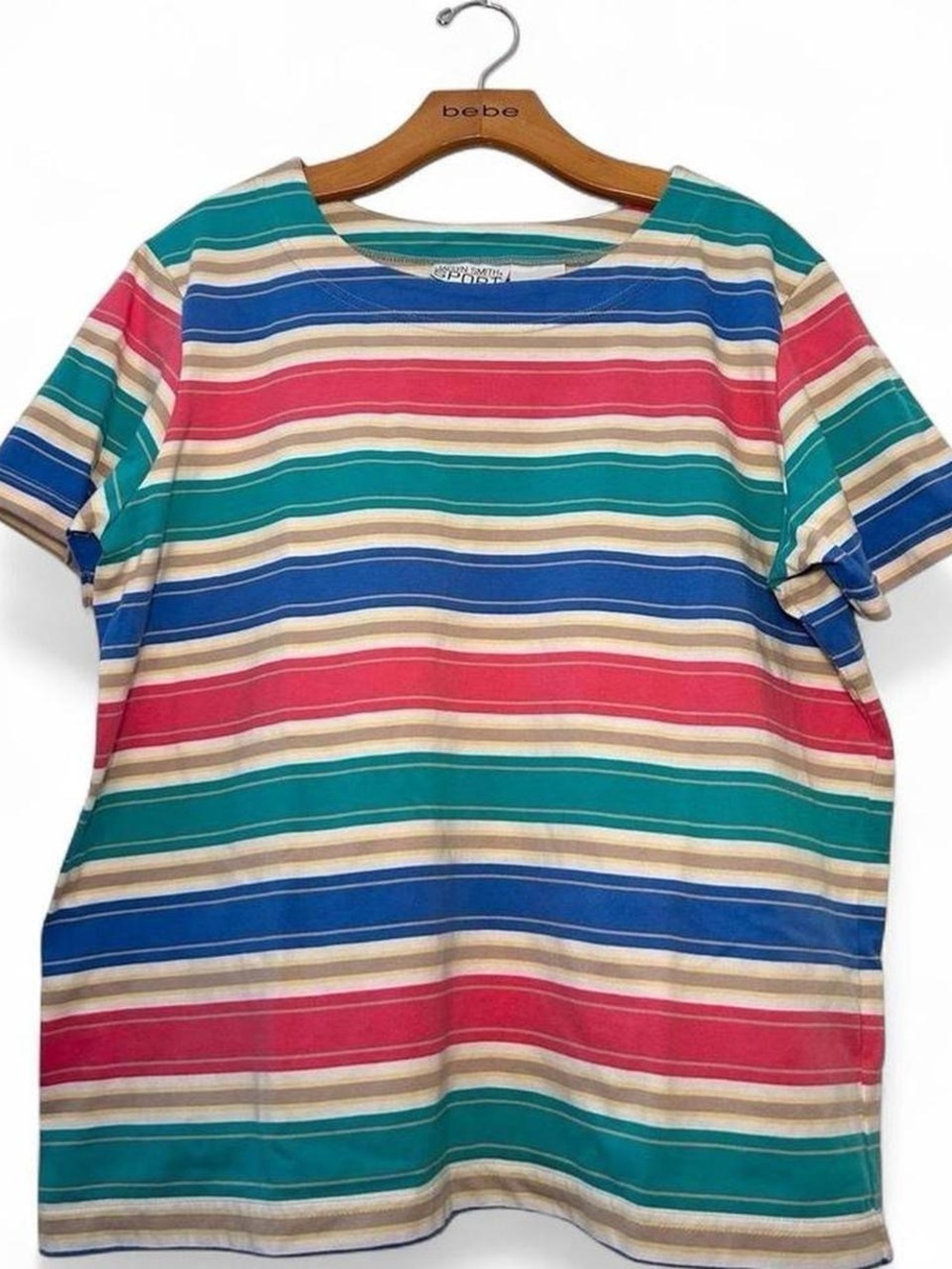 90s style Jaclyn Smith striped tee